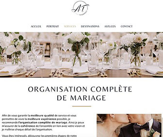 maquette de site internet de wedding planner